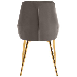 Ensemble de 2 chaises de salle à manger Elmira en velours or anthracite