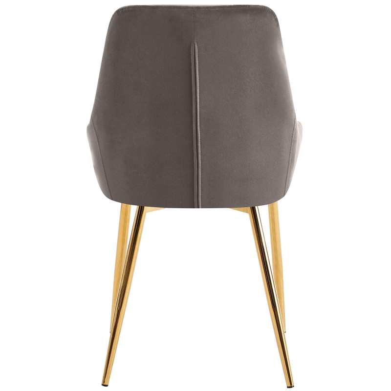 Lot de 2 chaises de salle à manger Elmira velours doré anthracite