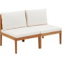 Banquette de jardin ALMA en bois d'acacia FSC avec coussins - 2 personnes - Blanc