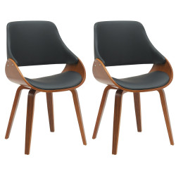 Ensemble de 2 chaises de salle à manger Vangale noyer/noir
