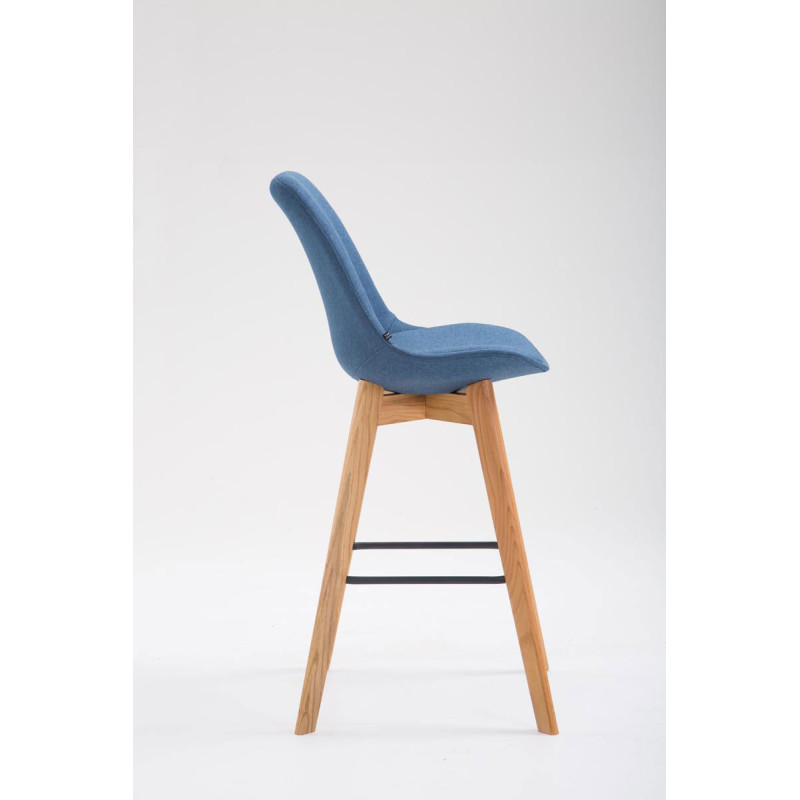 Tabouret de bar Metz tissu Natura bleu