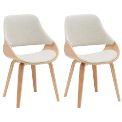 Lot de 2 chaises de salle à manger Vangale en naturel/crème