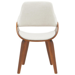 Lot de 2 chaises de salle à manger Vangale en noyer/crème