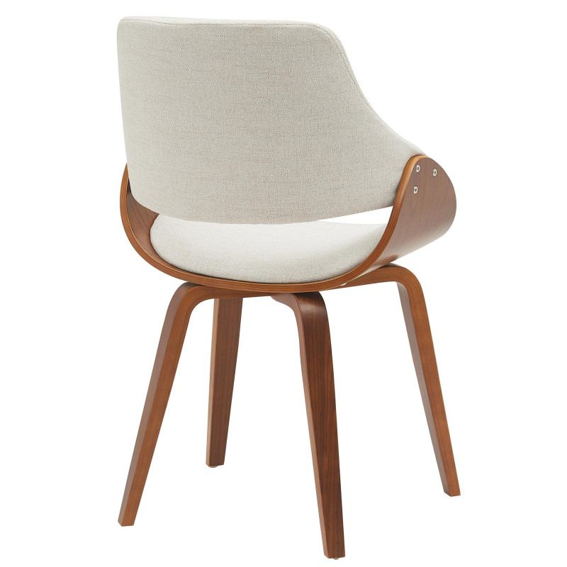 Lot de 2 chaises de salle à manger Vangale en noyer/crème