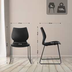 Lot de 2 chaises Houma en noir