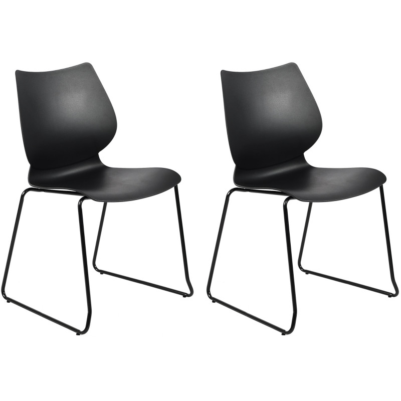 Lot de 2 chaises Houma en noir