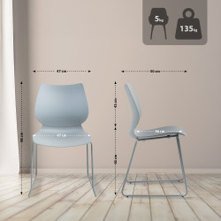 Lot de 2 chaises Houma grises