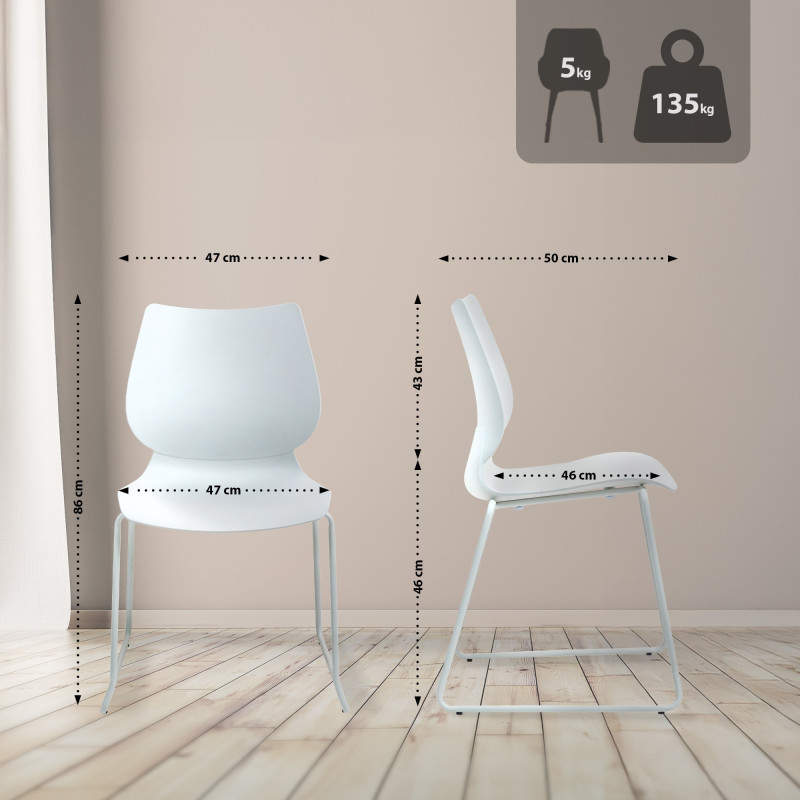 Lot de 2 chaises Houma blanches