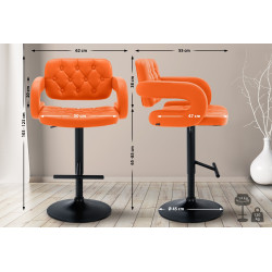 Tabouret de bar Dublin noir orange