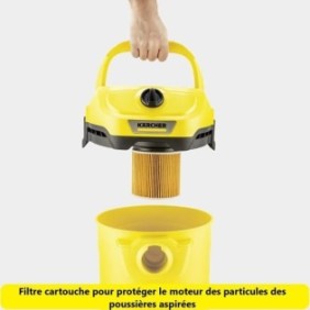 Aspirateur eau et poussiere KARCHER WD 2 Plus V-15/4/18 C - Cuve polypropylene 15 L - 1000W (Fonction soufflerie)