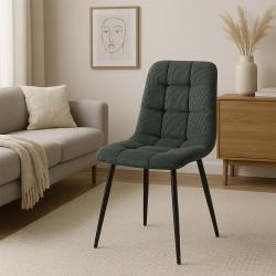 Lot de 2 chaises de salle à manger Antibes Cord vert