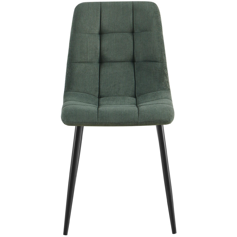 Ensemble de 2 chaises de salle à manger Antibes Cord vert