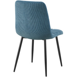 Ensemble de 2 chaises de salle à manger Antibes Cord bleu