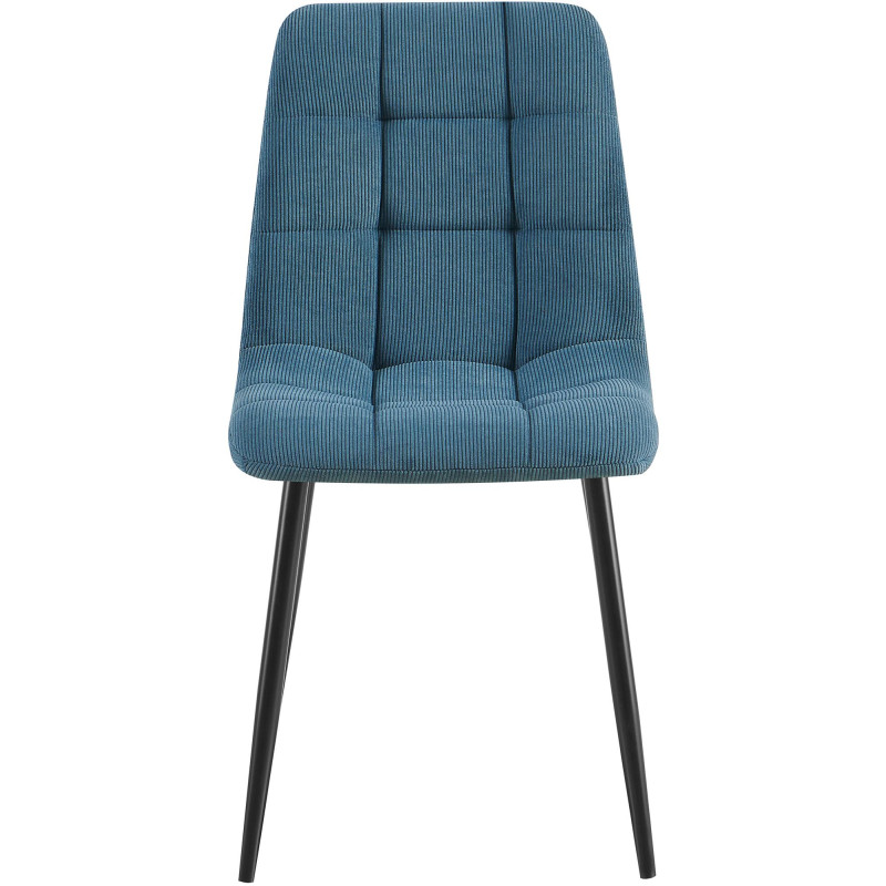 Ensemble de 2 chaises de salle à manger Antibes Cord bleu