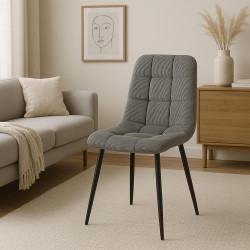 Lot de 2 chaises de salle à manger Antibes Cord gris