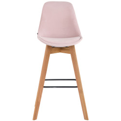 Tabouret de bar Metz velours nature rose