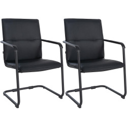 Ensemble de 2 chaises visiteurs Seattle, noir/noir