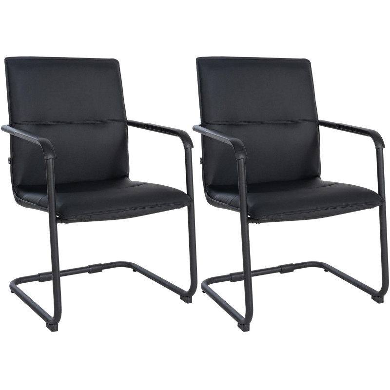 Ensemble de 2 chaises visiteurs Seattle, noir/noir