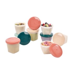 Pots de conservation Babymoov Babybols Biosourcés - Lot de 8x180ml + 8x250ml - Gradués en ml et oz