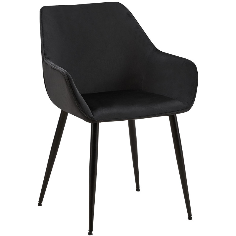 Chaise de salle à manger Luena en velours noir