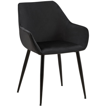 Chaise de salle à manger Luena en velours noir