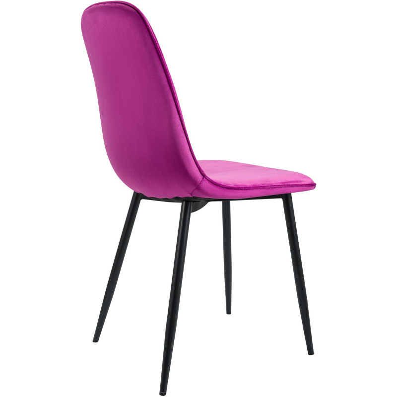 Lot de 4 chaises de salle à manger Maryam en velours violet