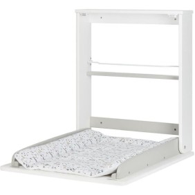 Badabulle Table a langer murale Plouf, avec matelas a langer inclus - Pliable et compacte