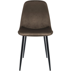 Ensemble de 4 chaises de salle à manger Maryam en velours marron