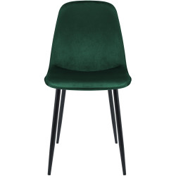 Lot de 4 chaises de salle à manger Maryam en velours vert