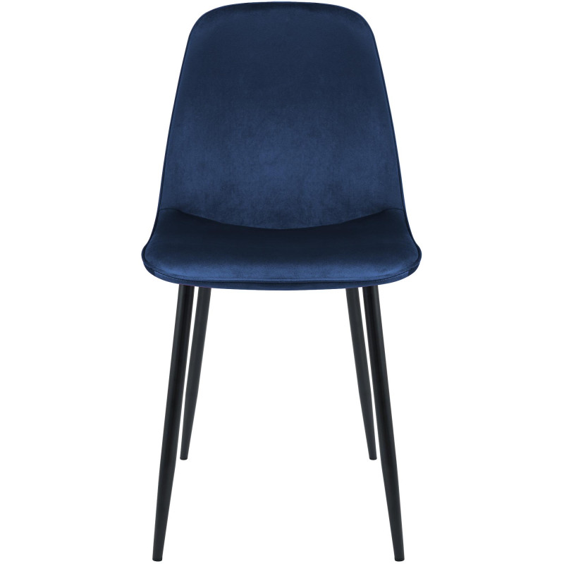 Lot de 4 chaises de salle à manger Maryam en velours bleu foncé
