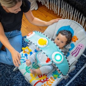 BABY EINSTEIN Transat évolutif Octopus (utilisable jusqu'a 30 mois) - Ocean Explorer, Position fixe ou a bascule, Musique et Lum