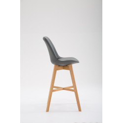 Tabouret de bar Cannes en cuir artificiel Natura gris