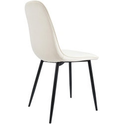 Lot de 4 chaises de salle à manger Maryam velours crème