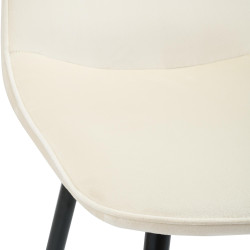 Lot de 4 chaises de salle à manger Maryam velours crème