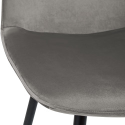 Lot de 4 chaises de salle à manger Maryam en velours gris clair