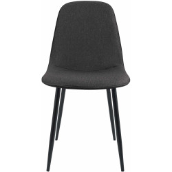Lot de 4 chaises de salle à manger Maryam en tissu gris foncé