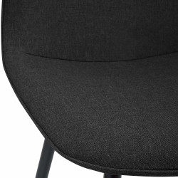 Lot de 4 chaises de salle à manger Maryam en tissu gris foncé