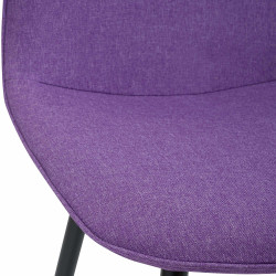 Lot de 4 chaises de salle à manger Maryam en tissu violet