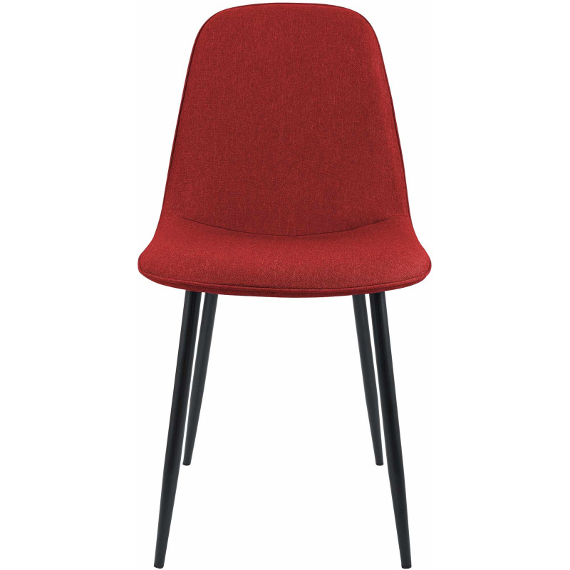 Ensemble de 4 chaises de salle à manger Maryam, en tissu, rouges