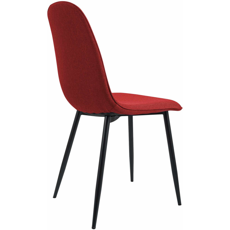Lot de 4 chaises de salle à manger Maryam en tissu rouge