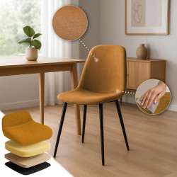 Ensemble de 4 chaises de salle à manger Maryam, en tissu orange