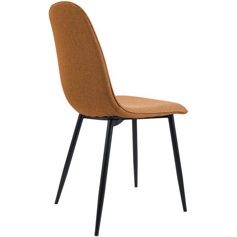 Lot de 4 chaises de salle à manger Maryam en tissu orange