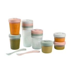 Pack 1er repas BEABA - Portions clip de conservation - Eucalyptus - 12 portions et 2 cuilleres