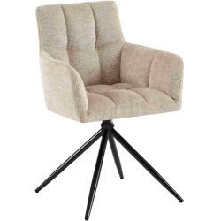 Lot de 2 chaises de salle à manger Jonah en tissu marron clair