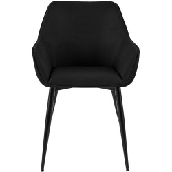 Lot de 2 chaises de salle à manger Luena en tissu noir