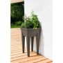 Carré potager Vegétable URBAN Taupe - L38,5 x P38,5 x H68 cm - 4 bouchons d'évacuation - EDA