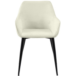 Lot de 2 chaises de salle à manger Luena tissu crème