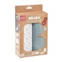 BEABA Lot de 2 langes bébé en mousseline de coton biologique, multi-usages, ultra doux et respirant, bleu baltique