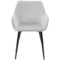 Lot de 2 chaises de salle à manger Luena velours gris clair
