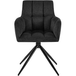 Lot de 2 chaises de salle à manger Jonah en tissu noir